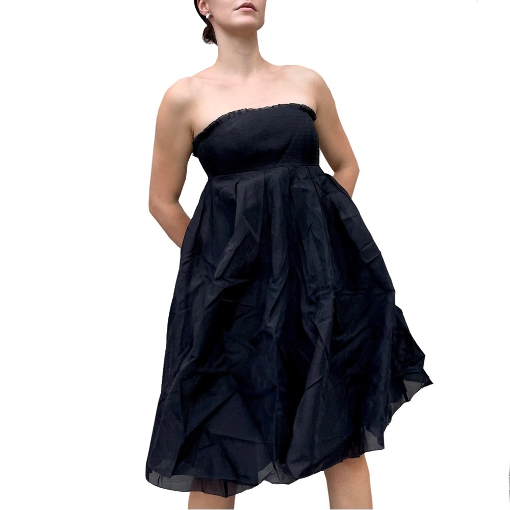 J. Crew Selkie Silk Babydoll Cocktail Formal Little Black Dress Size 4